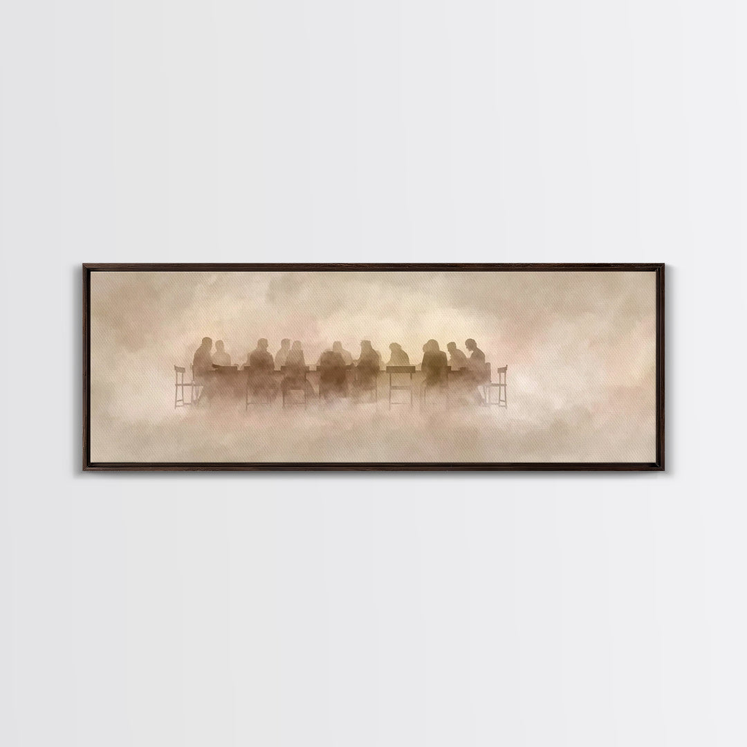 Mist In The Upper Room – Framed Canvas Print – Panoramic Painting – Christian Wall Art – Christian Art Canvas – Jesus Painting – Modern Chr