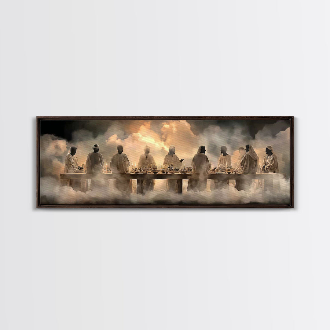 Cloudborne Communion | Framed Canvas Print | Panoramic Art | Christian Art Canvas | Jesus Painting | Christian Wall Art | Large Christian A