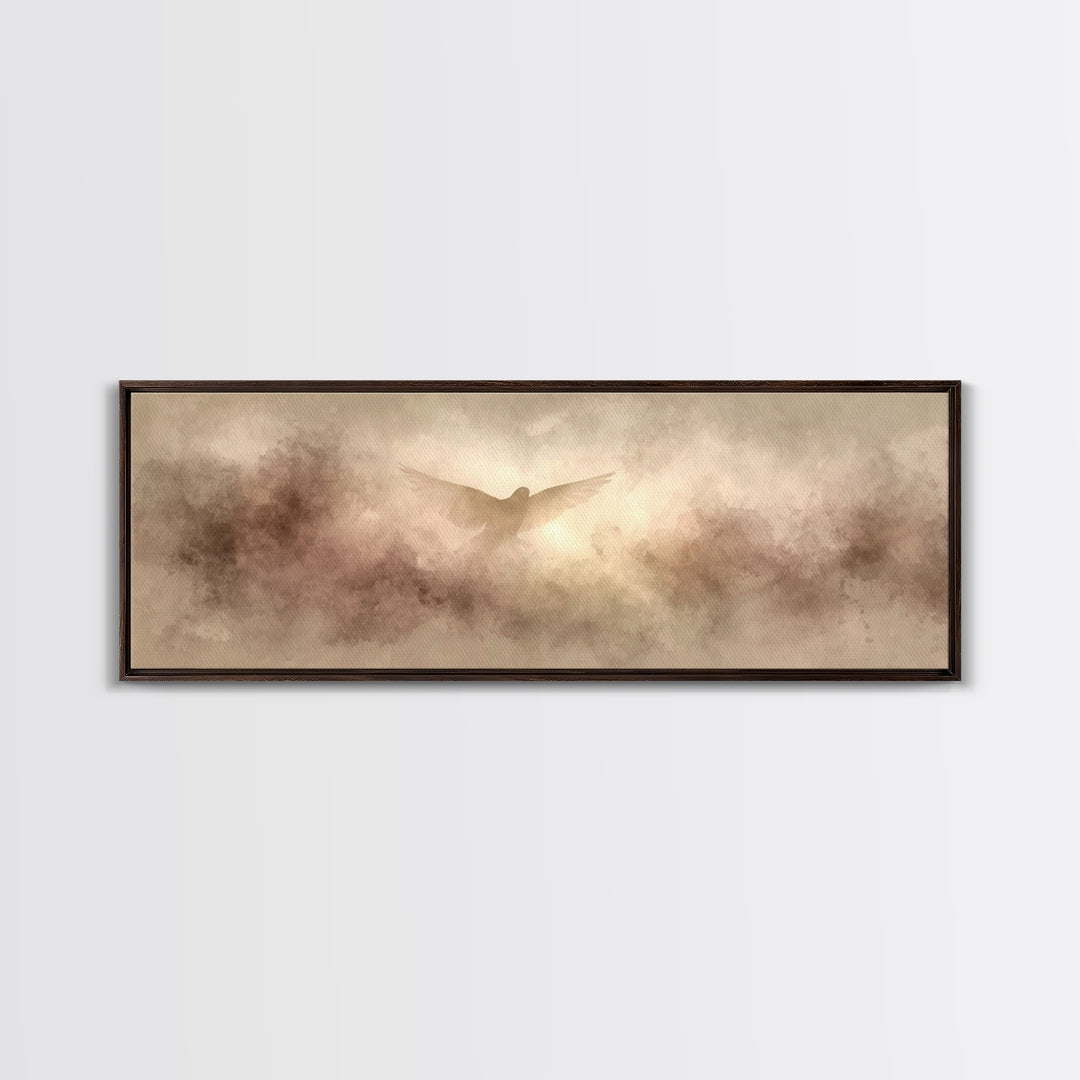 Wings Of Hope | Framed Canvas Print | Panoramic Print | Christian Art Canvas | Subtle Christian Art | Christian Wall Art | Christmas Art