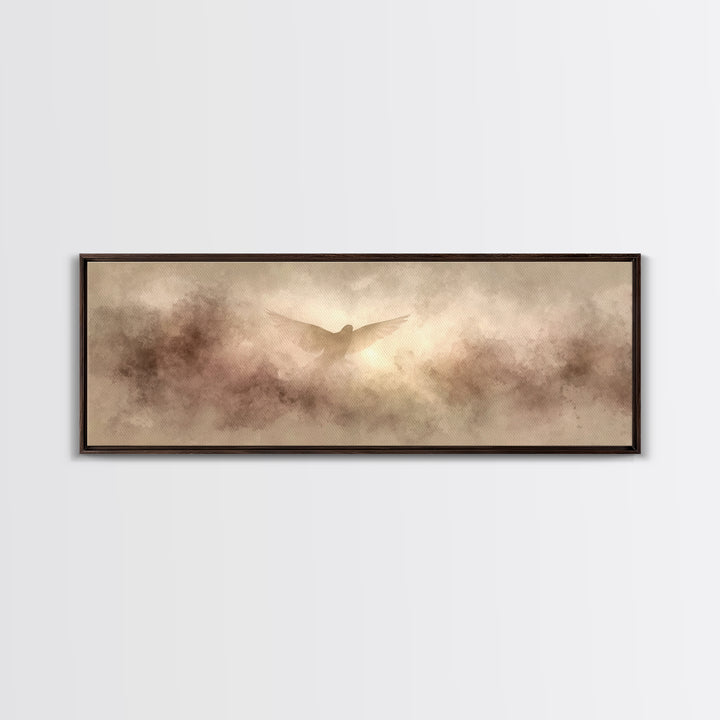 Wings Of Hope | Framed Canvas Print | Panoramic Print | Christian Art Canvas | Subtle Christian Art | Christian Wall Art | Christmas Art