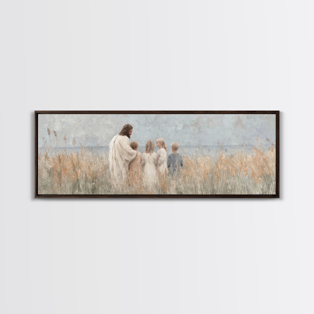 Blossoms Of Mercy – Framed Canvas Print – Christian Wall Art – Jesus Painting – Christian Art Canvas – Panoramic Wall Art – Christian Decor