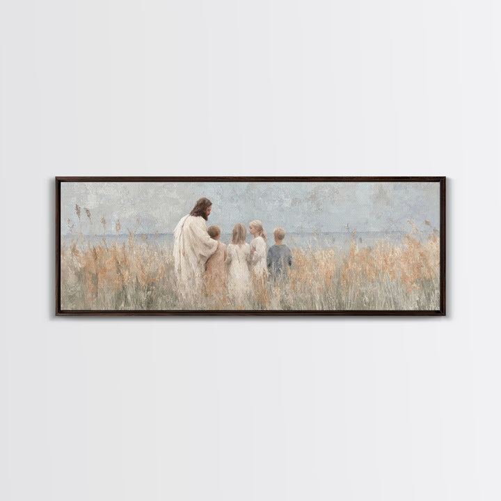 Blossoms Of Mercy – Framed Canvas Print – Christian Wall Art – Jesus Painting – Christian Art Canvas – Panoramic Wall Art – Christian Decor