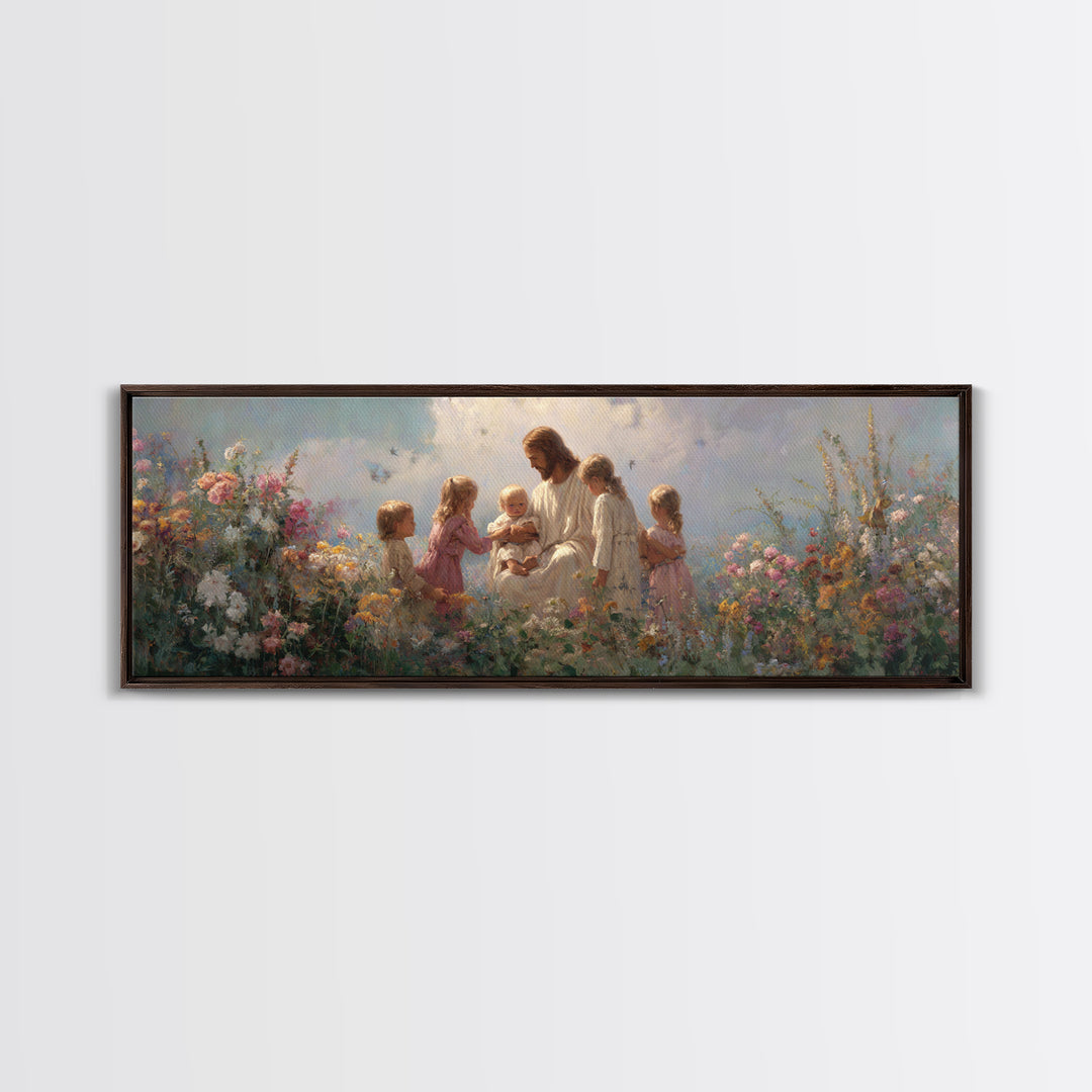 Children Of Light | Framed Canvas Print | Christian Wall Art | Jesus Painting | Christian Art Canvas | Panoramic Painting | Christian Chris