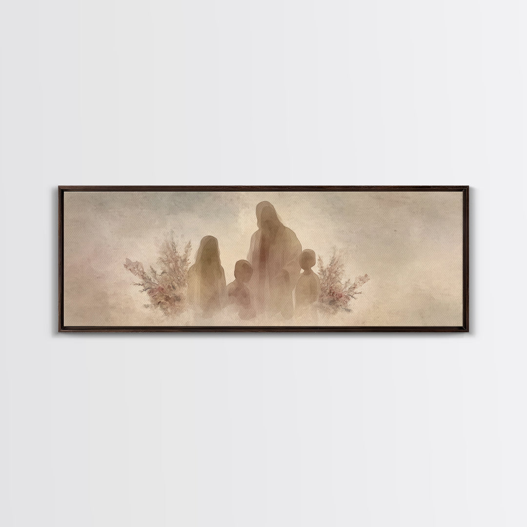 Silent Shepherd | Framed Canvas Print | Christian Art Canvas | Jesus Painting | Christian Wall Art | Panoramic Art | Christian Gift