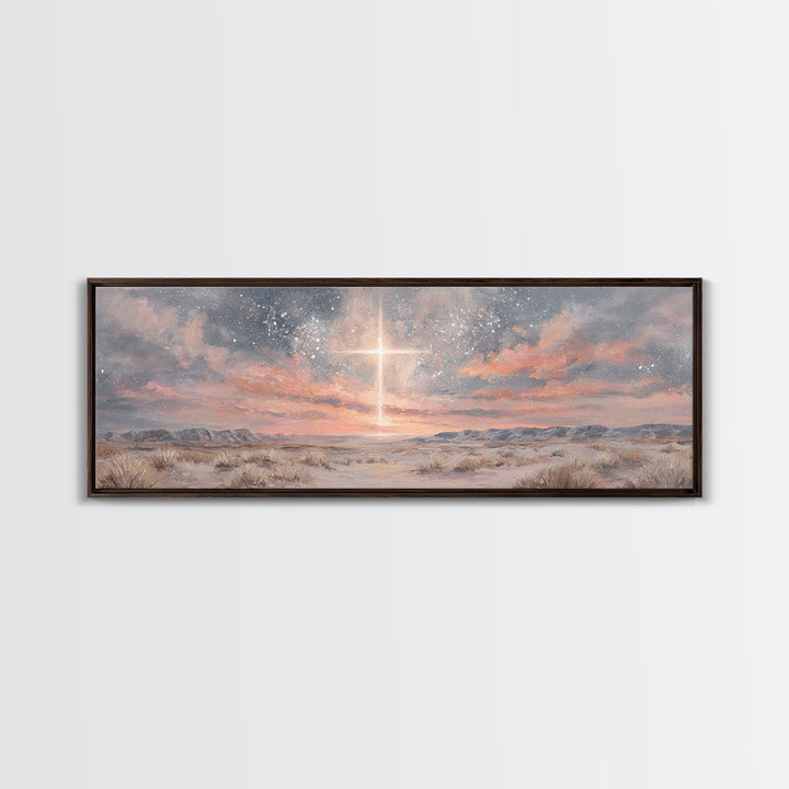 Star Of Bethlehem – Framed Canvas Print – Christian Wall Art – Christian Art Canvas – Christmas Art – Panoramic Frame – Christian Gift