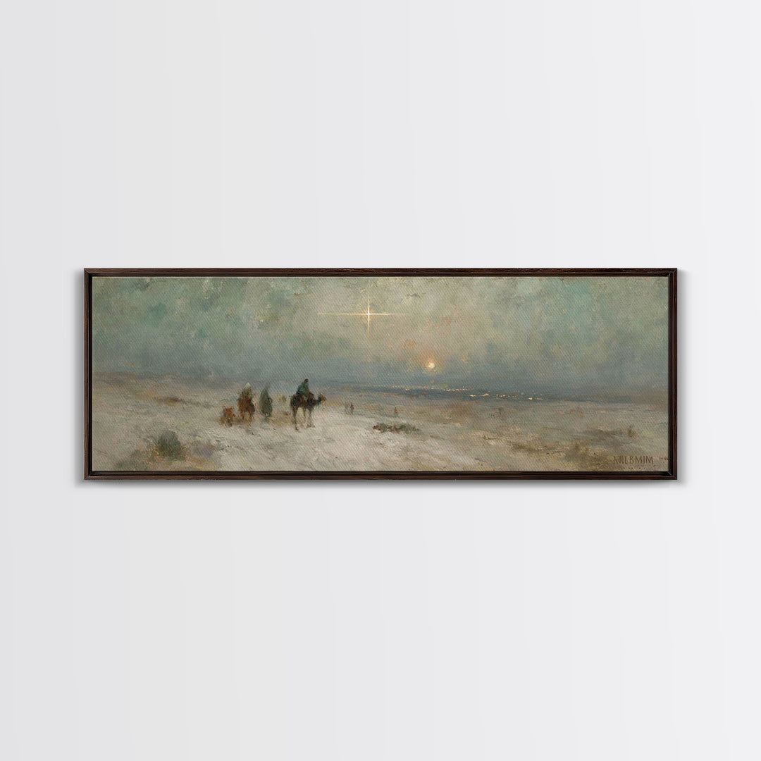 Holy Night Caravan | Framed Canvas Print | Panoramic Print | Christian Christmas Art | Christian Wall Art | Christmas Canvas Wall Art | Chr