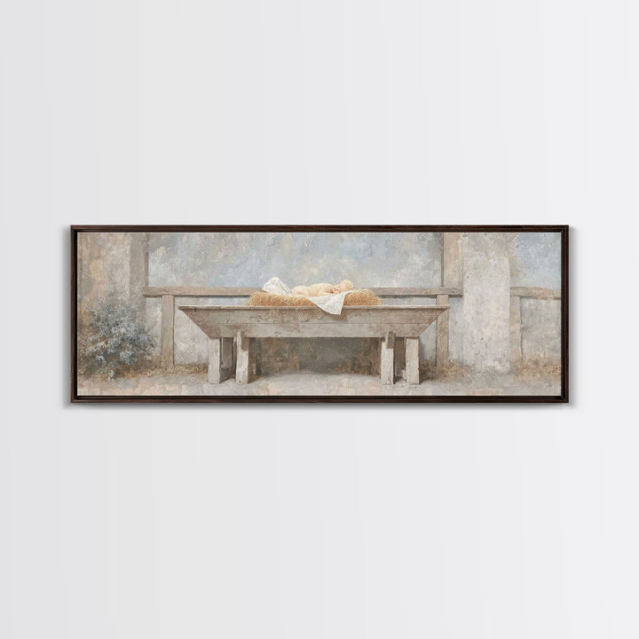 Infant Of Grace | Framed Canvas Print | Extra Wide Art | Christian Art Canvas | Christian Wall Art | Christian Christmas Art | Vintage Chri