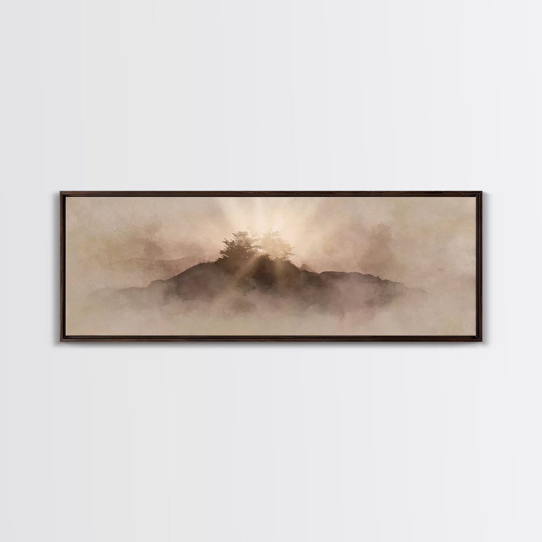 Radiant Haven Sky, Framed Canvas Print, Christian Art Canvas, Christian Wall Art, Modern Christian Art, Panoramic Wall Art, Christian Decor