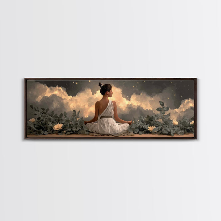 Morning Grace Hill - Framed Canvas Print - Christian Wall Art - Christian Art Canvas - Panoramic Painting - Christian Decor - Christian Gif