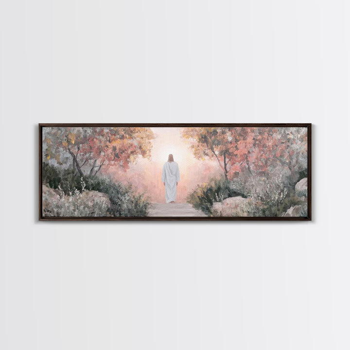 Path Of Light – Framed Canvas Print – Christian Wall Art – Jesus Painting – Panoramic Art – Christian Art Canvas – Christmas Art