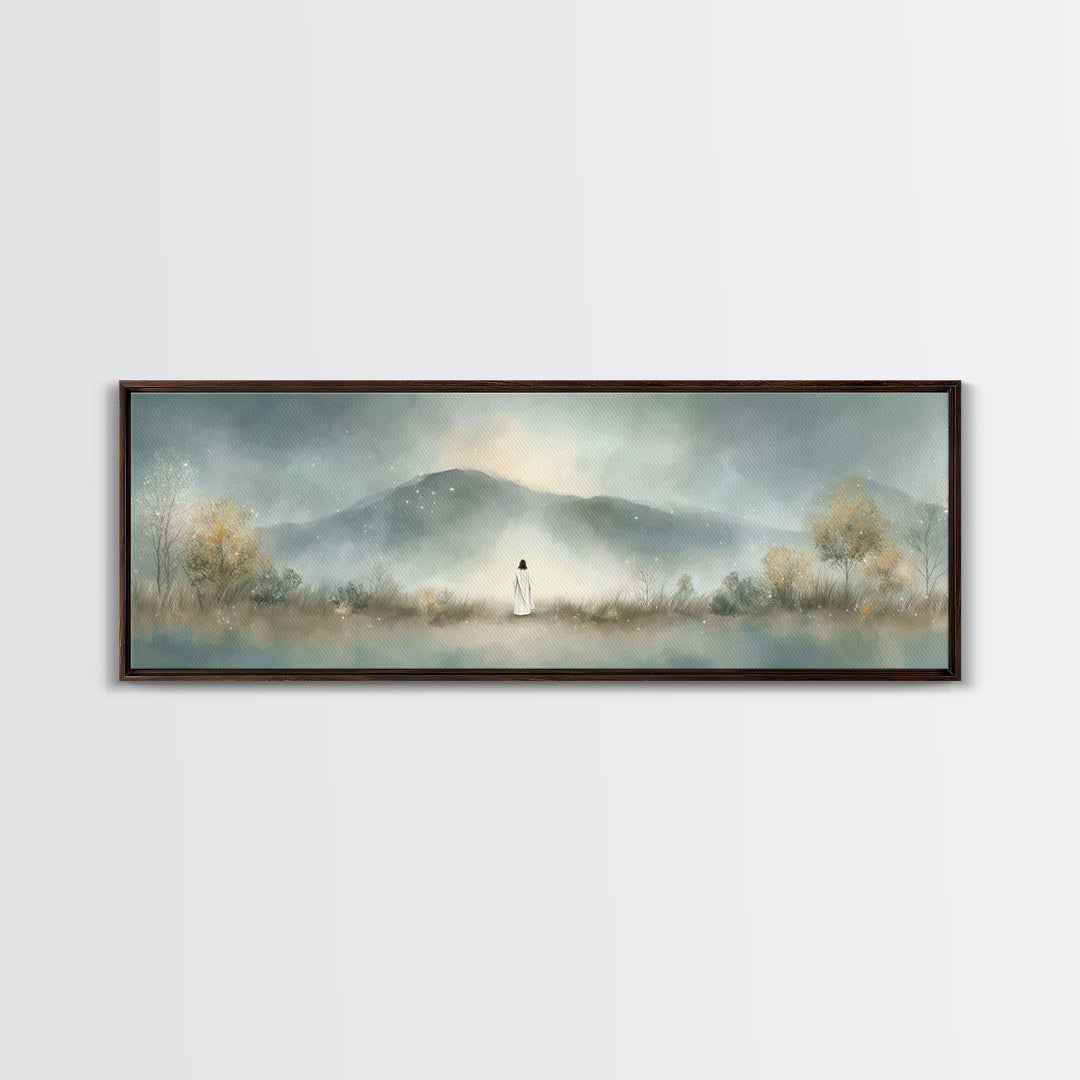 Silent Horizon | Framed Canvas Print | Christian Wall Art | Panoramic Painting | Jesus Canvas Art | Christian Art Canvas | Christmas Art
