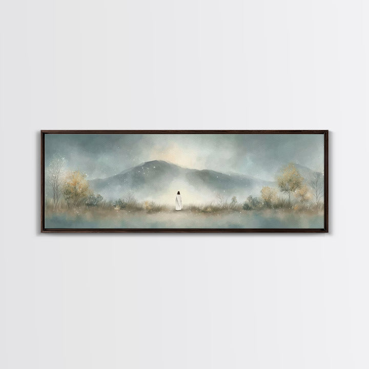 Silent Horizon | Framed Canvas Print | Christian Wall Art | Panoramic Painting | Jesus Canvas Art | Christian Art Canvas | Christmas Art