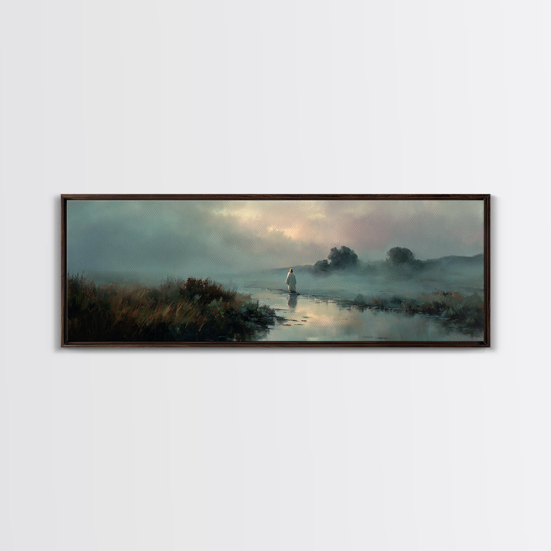Eternal Meadow – Framed Canvas Print – Christian Art Canvas – Panoramic Frame – Jesus Painting – Christian Wall Art – Christmas Art