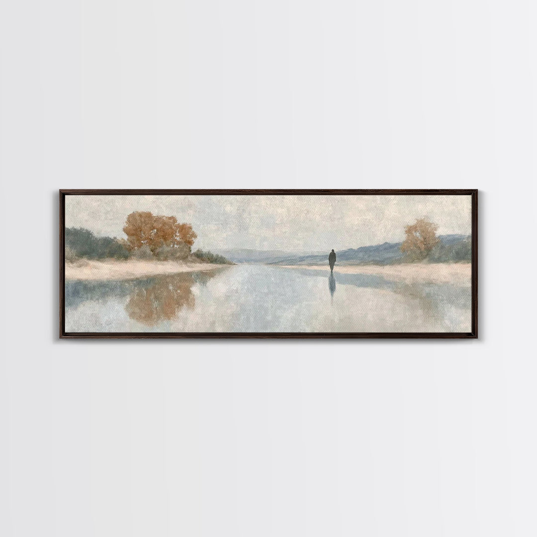 Hallowed Path, Framed Canvas Print, Jesus Painting, Christian Art Canvas, Panoramic Art, Christian Wall Art, Christmas Art