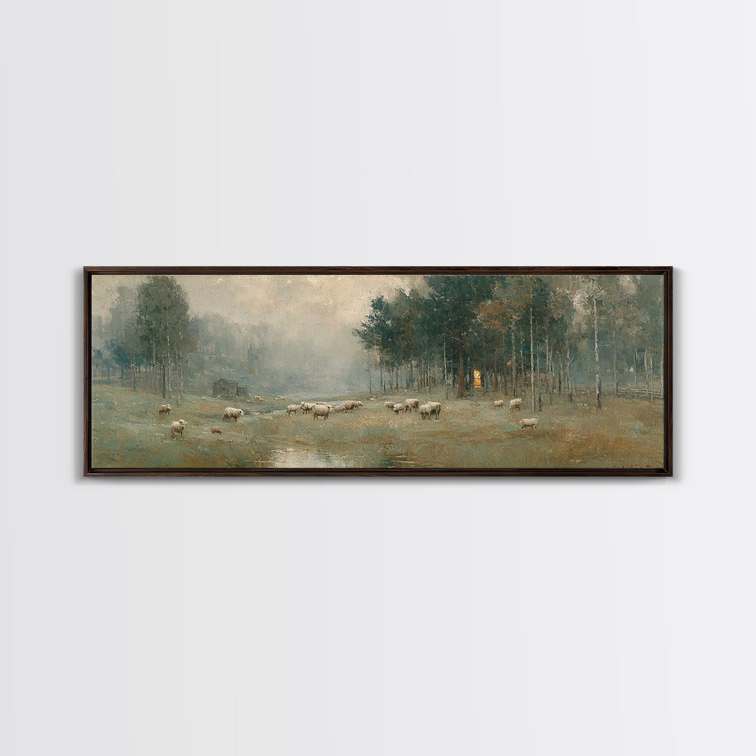 Shepherds Of Peace – Framed Canvas Print – Panoramic Art – Christian Wall Art – Christian Art Canvas – Christmas Art – Christian Painting