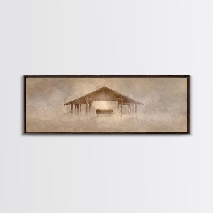 Silent Winter Star, Framed Canvas Print, Panoramic Art, Christian Art Canvas, Christian Christmas Art, Christmas Wall Art, Christian Wall A
