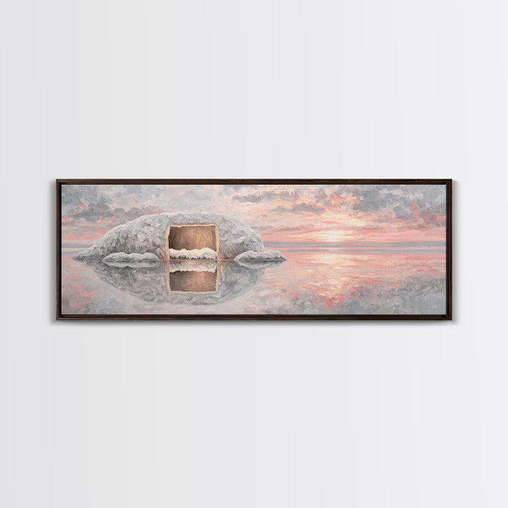 Manger Light | Framed Canvas Print | Panoramic Print | Christian Art Canvas | Christmas Art | Christian Wall Art | Christian Christmas Art