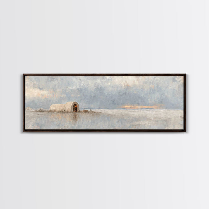 Little King Resting, Framed Canvas Print, Panoramic Art, Christian Art Canvas, Christmas Art, Christian Christmas Art, Christian Wall Art