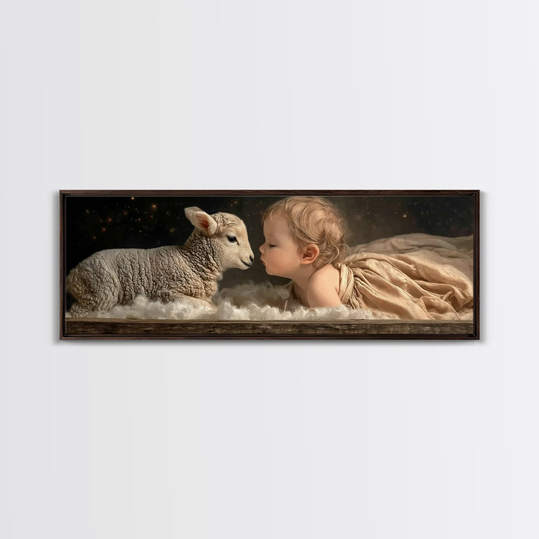 Bethlehem Quiet – Framed Canvas Print – Christian Wall Art – Panoramic Painting – Christmas Art – Christian Art Canvas