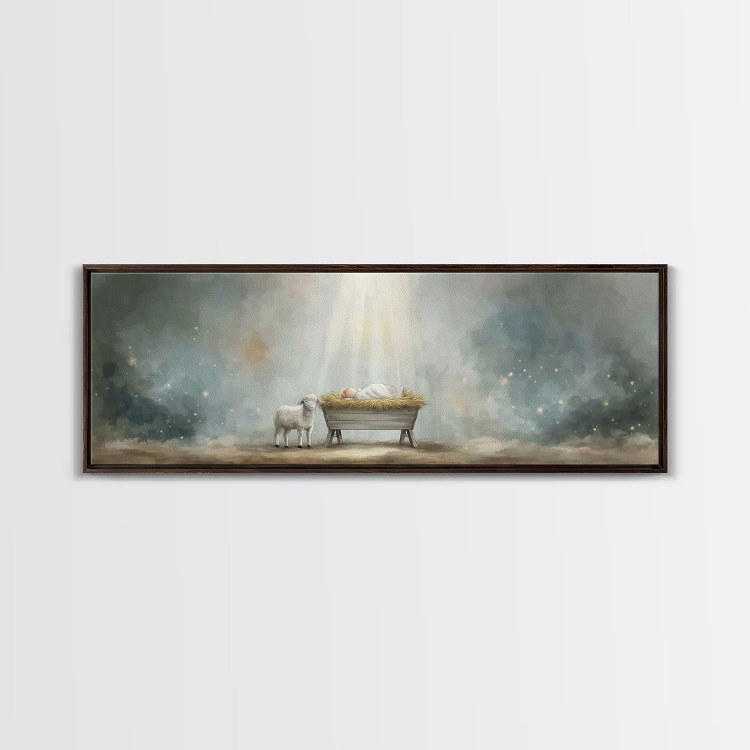 Desert Stillness – Framed Canvas Print – Christian Art Canvas – Panoramic Wall Art – Christian Painting – Christian Decor