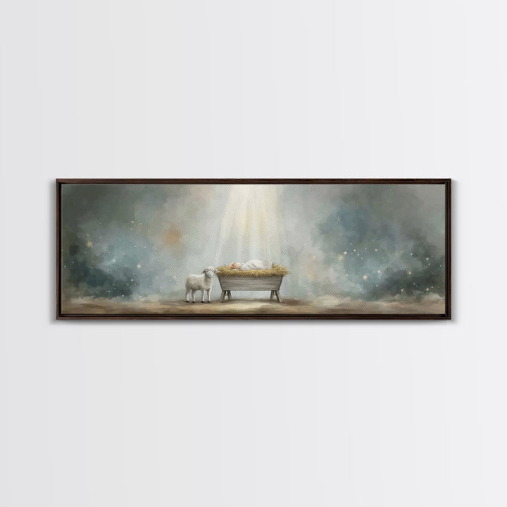 Desert Stillness – Framed Canvas Print – Christian Art Canvas – Panoramic Wall Art – Christian Painting – Christian Decor