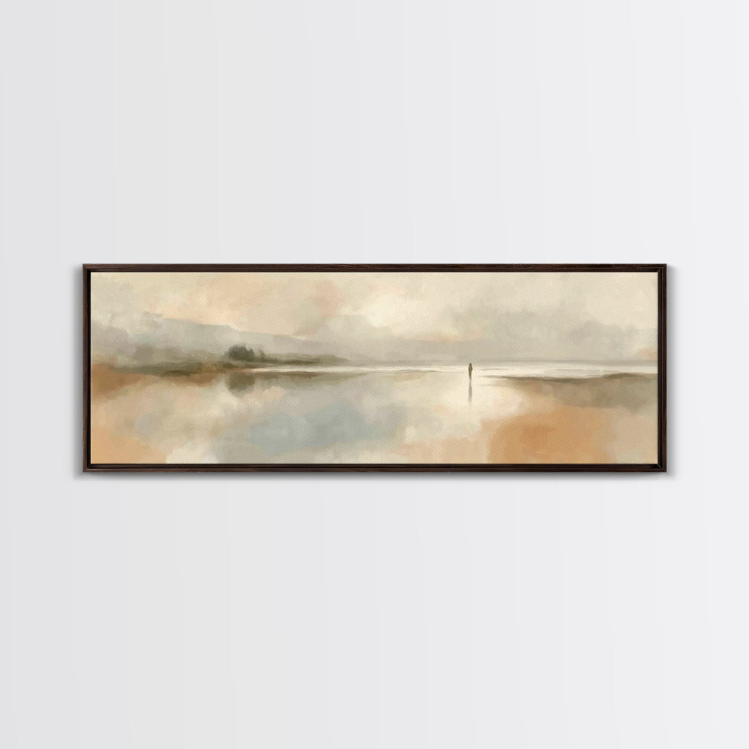 Solitude Of Faith, Framed Canvas Print, Christian Art, Panoramic Painting, Christian Wall Art, Christian Decor For Home