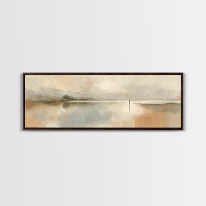 Solitude Of Faith, Framed Canvas Print, Christian Art, Panoramic Painting, Christian Wall Art, Christian Decor For Home