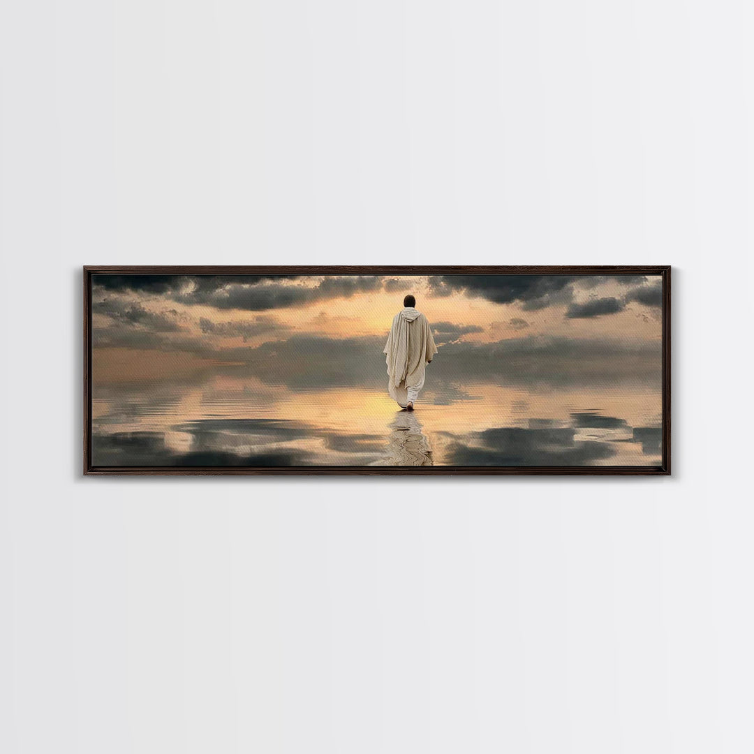Light Of The Journey – Framed Canvas Print – Panoramic Art – Christian Wall Art – Jesus Painting – Christian Art Canvas – Christian Decor