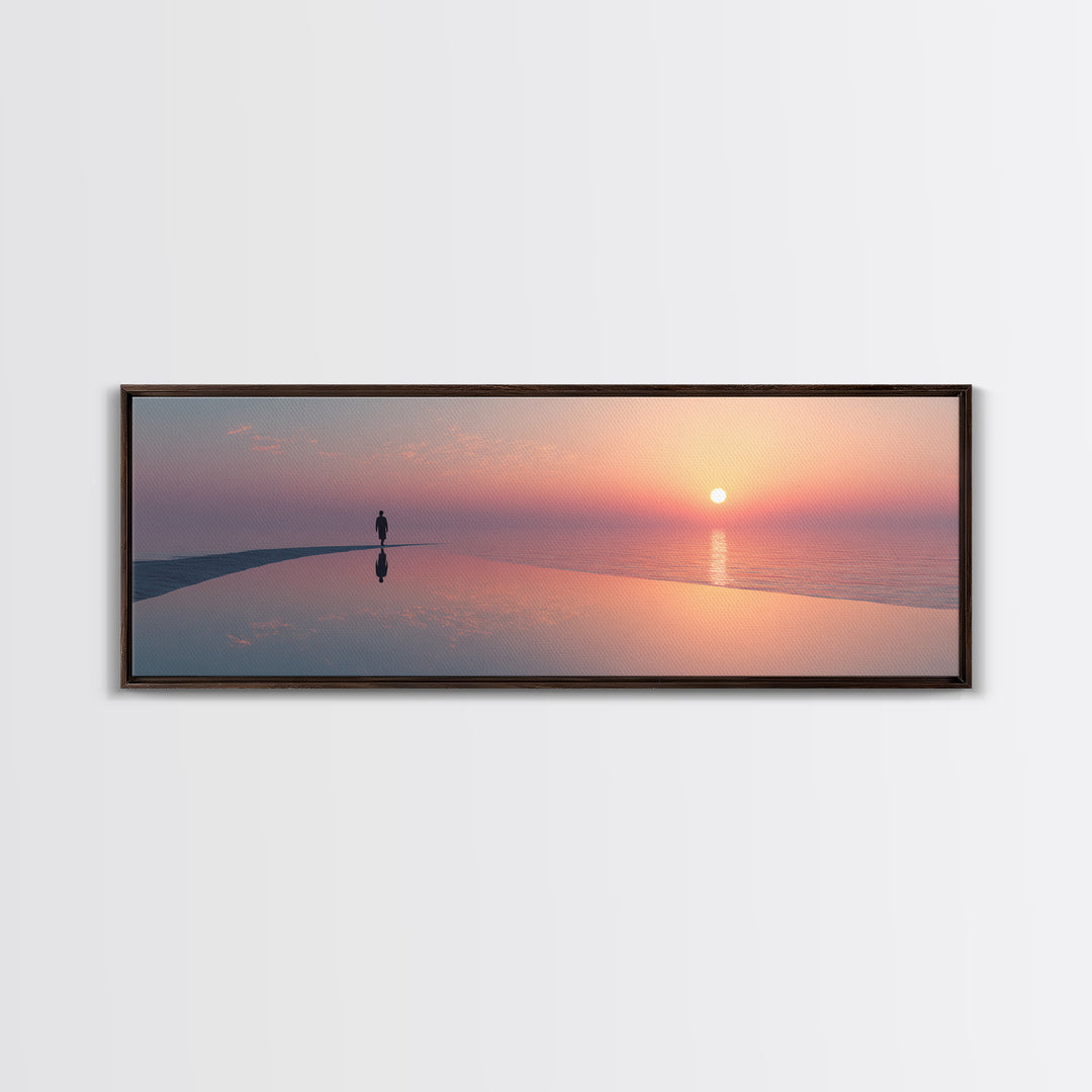 Solitary Faith, Framed Canvas Print, Panoramic Art, Christian Wall Art, Christian Art Canvas, Large Christian Painting, Christian Decor For