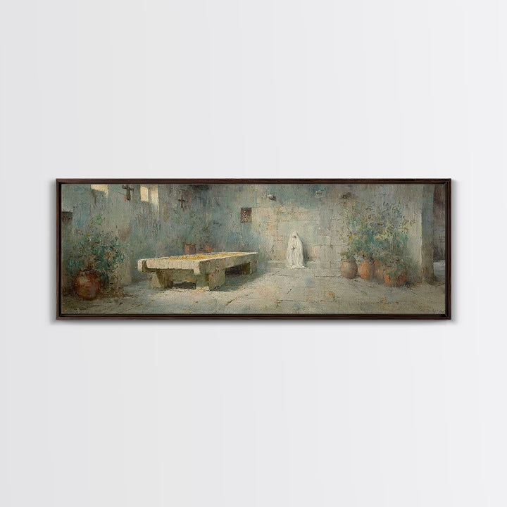 Desert Stillness – Framed Canvas Print – Panoramic Wall Art – Christian Art – Minimalist Christian Art – Christian Art Canvas – Christian D