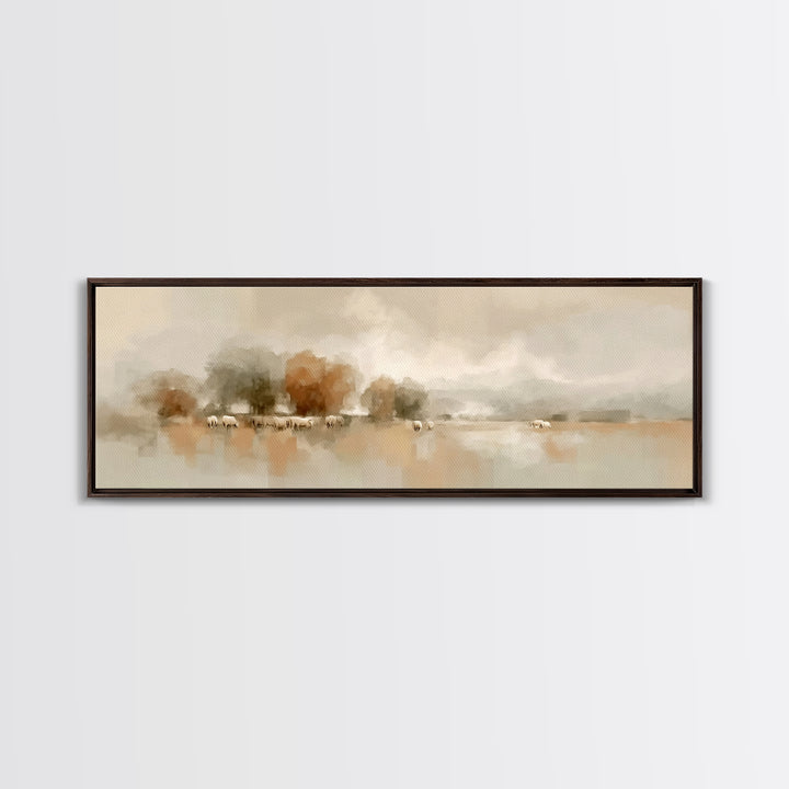 Pasture Of Stillness – Framed Canvas Print – Panoramic Wall Art – Christian Art Canvas – Christian Art – Christmas Art – Christian Decor
