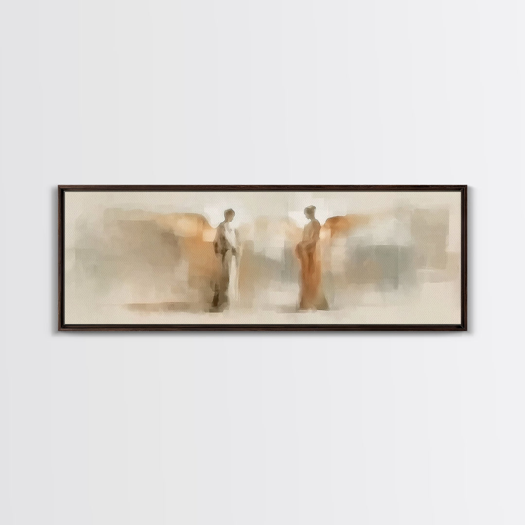 Seraphic Vision Soft | Framed Canvas Print | Christian Art | Christian Canvas Art | Panoramic Painting | Christmas Art | Christian Christma