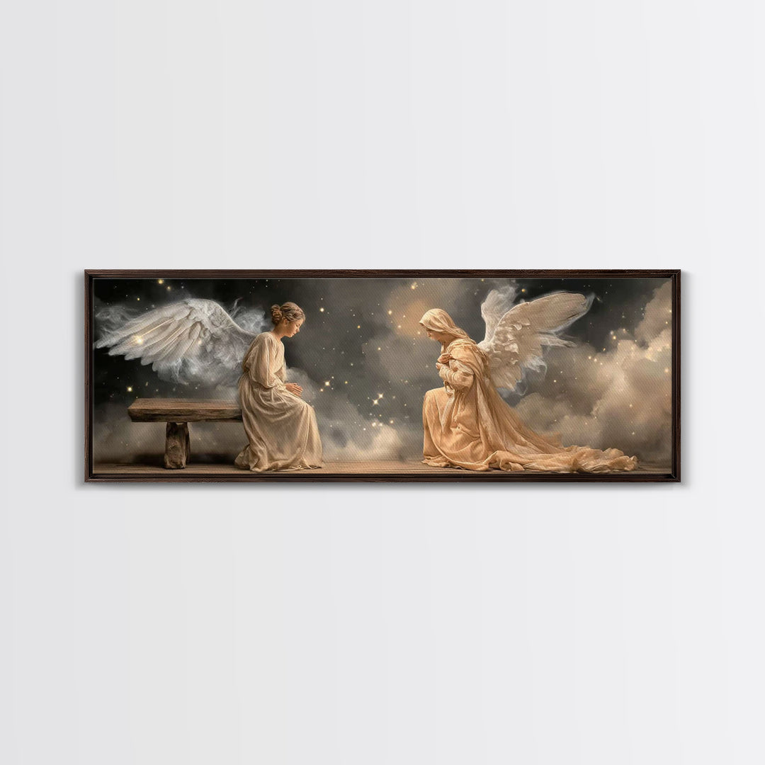 Heavenly Night Reverence | Framed Canvas Print | Panoramic Painting | Christian Wall Art | Christian Art | Christian Art Canvas | Jesus Pai