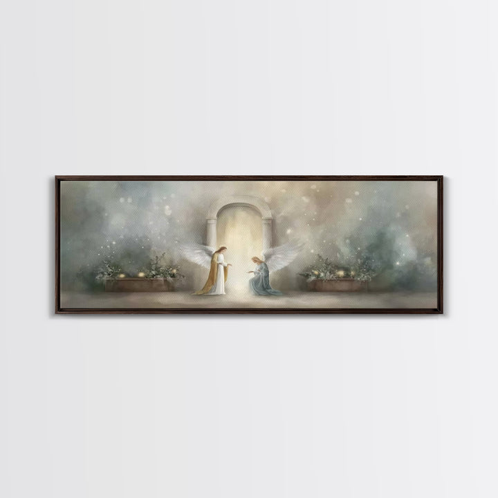 Celestial Arch Moment, Framed Canvas Print, Panoramic Painting, Christian Wall Art, Christian Art, Christian Art Canvas, Christmas Art, Jes