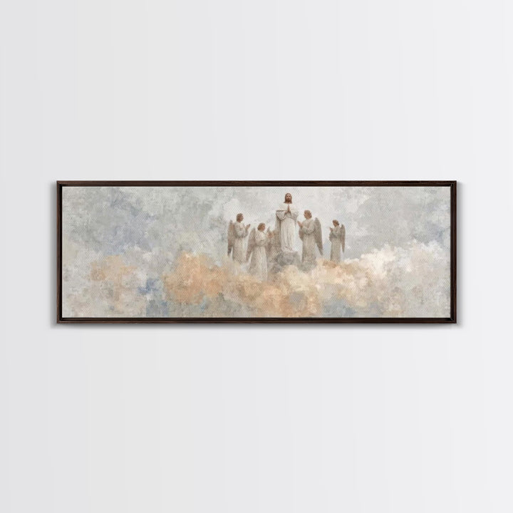 Heaven’s Exalted Praise – Framed Canvas Print – Panoramic Art – Christian Wall Art – Christian Painting – Christian Art Canvas – Jesus Art