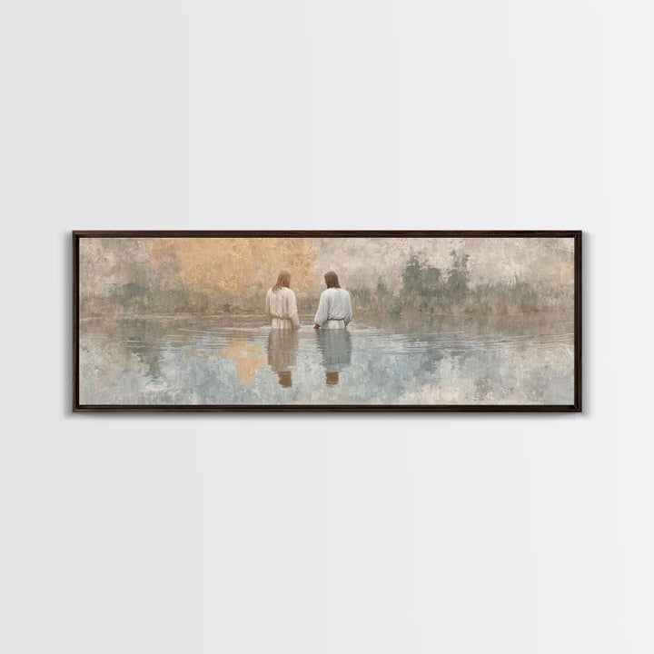 Quiet Benediction | Framed Canvas Print | Christian Wall Art | Jesus Painting | Panoramic Print | Christian Art Gift | Christmas Canvas Wal