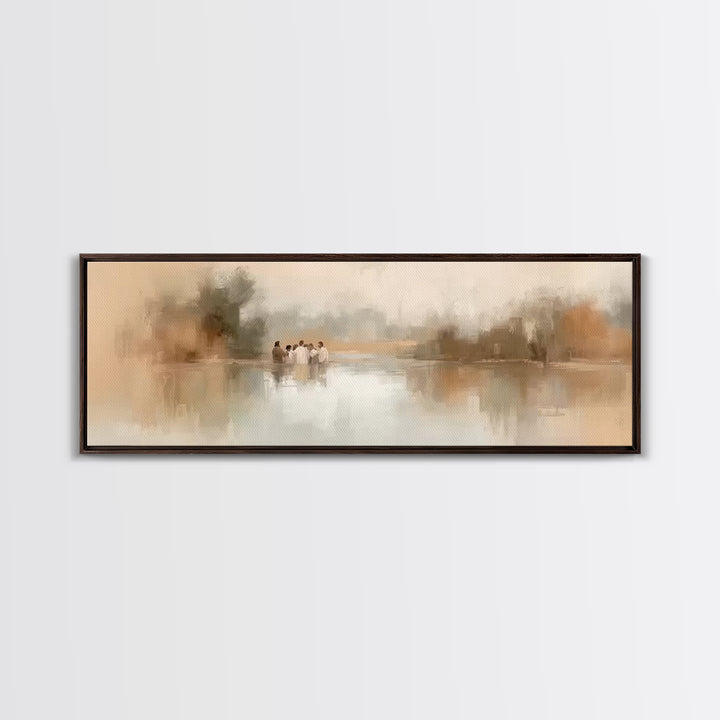 Morning Reverence – Framed Canvas Print – Christian Art Canvas – Jesus Painting – Panoramic Wall Art – Christian Christmas – Vintage Christ