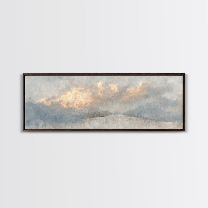 Sacred Mist Path | Framed Canvas Print | Christian Wall Art | Christian Art Canvas | Panoramic Print | Christian Decor