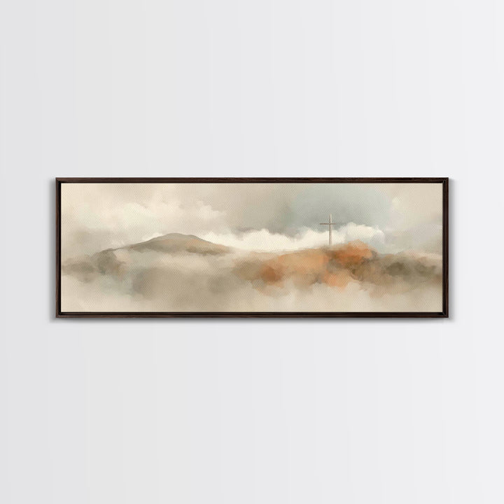 Good Shepherd Peace, Framed Canvas Print, Christian Art Canvas, Jesus Painting, Panoramic Art, Christian Gift