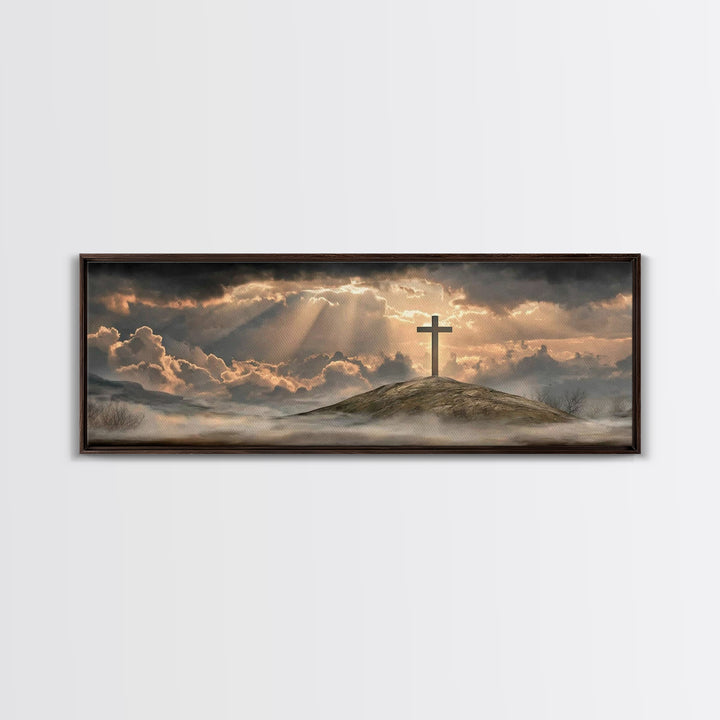 Lamb Of Grace – Framed Canvas Print – Christian Wall Art – Christian Art Canvas – Panoramic Painting – Christian Decor