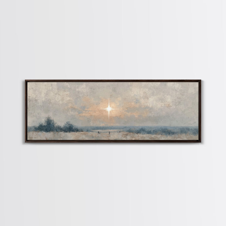 Holy Desert Hush – Framed Canvas Print – Christian Art Canvas – Panoramic Painting – Christmas Art – Christian Wall Art – Jesus Painting