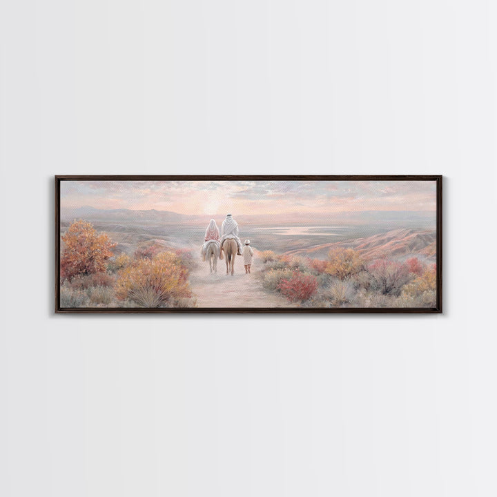 Dawn Of Hope | Framed Canvas Print | Christian Art | Panoramic Art | Christmas Art | Christian Christmas Decorations | Christian Wall Art