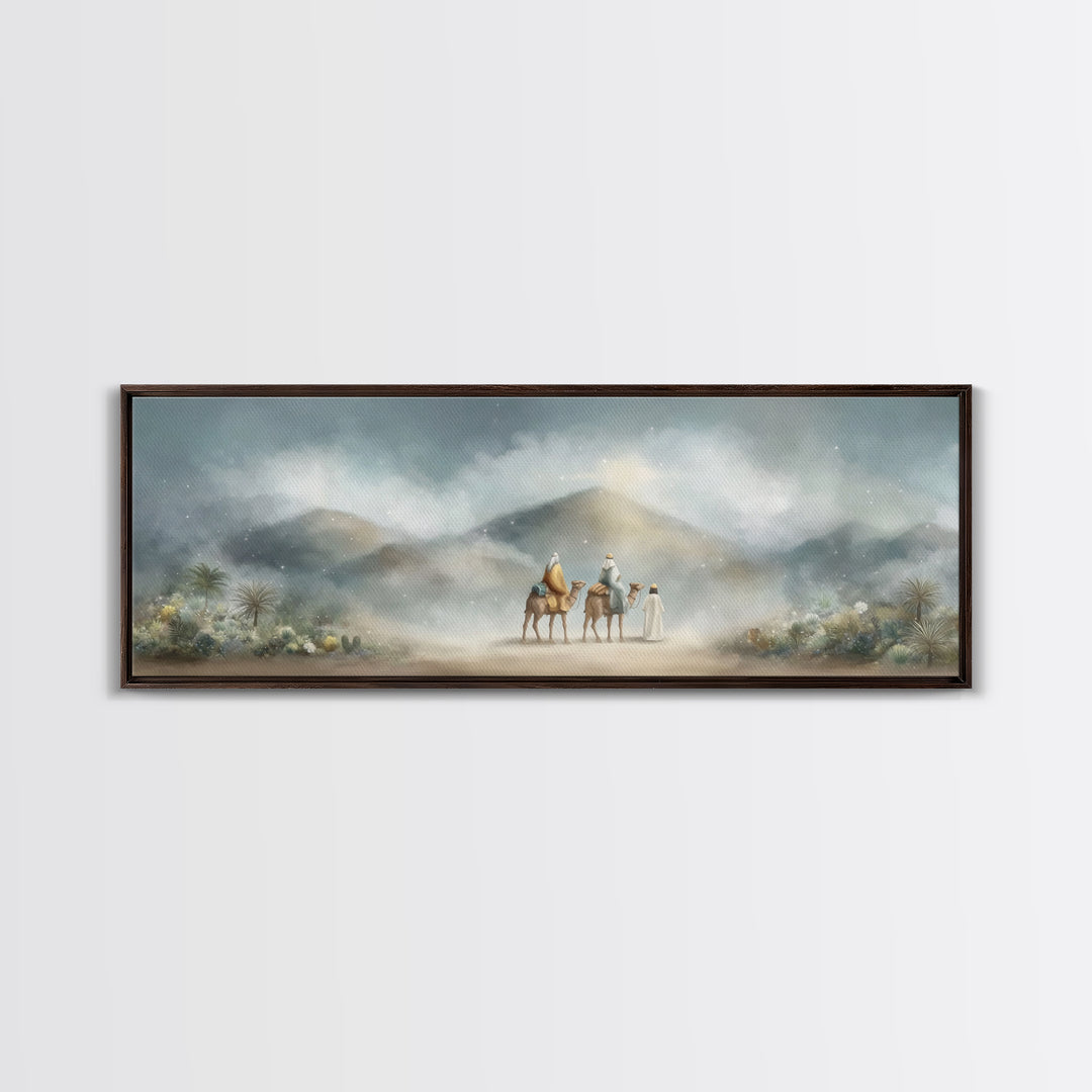 Desert Star Rising | Framed Canvas Print | Christian Painting | Panoramic Print | Christmas Art Framed | Christian Art Canvas | Holiday Chr