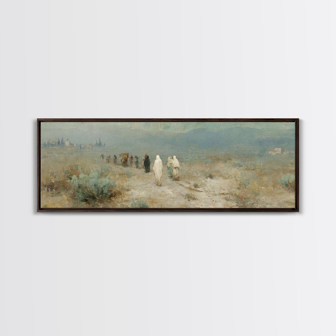 Wandering Saints Path – Framed Canvas Print – Christian Art Canvas – Panoramic Wall Art – Christian Decor – Christmas Art – Christian Paint