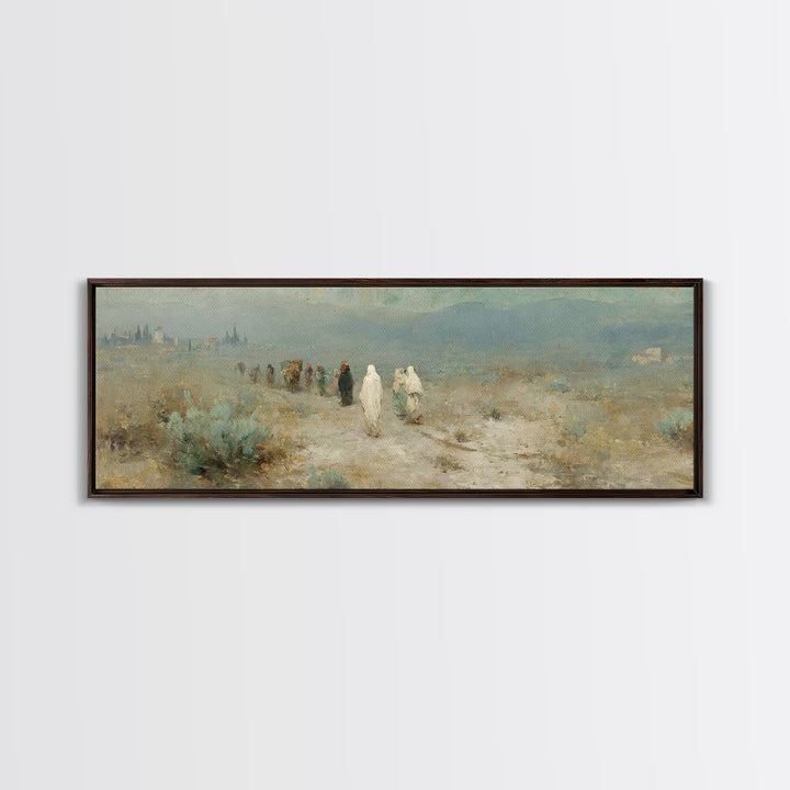 Wandering Saints Path – Framed Canvas Print – Christian Art Canvas – Panoramic Wall Art – Christian Decor – Christmas Art – Christian Paint
