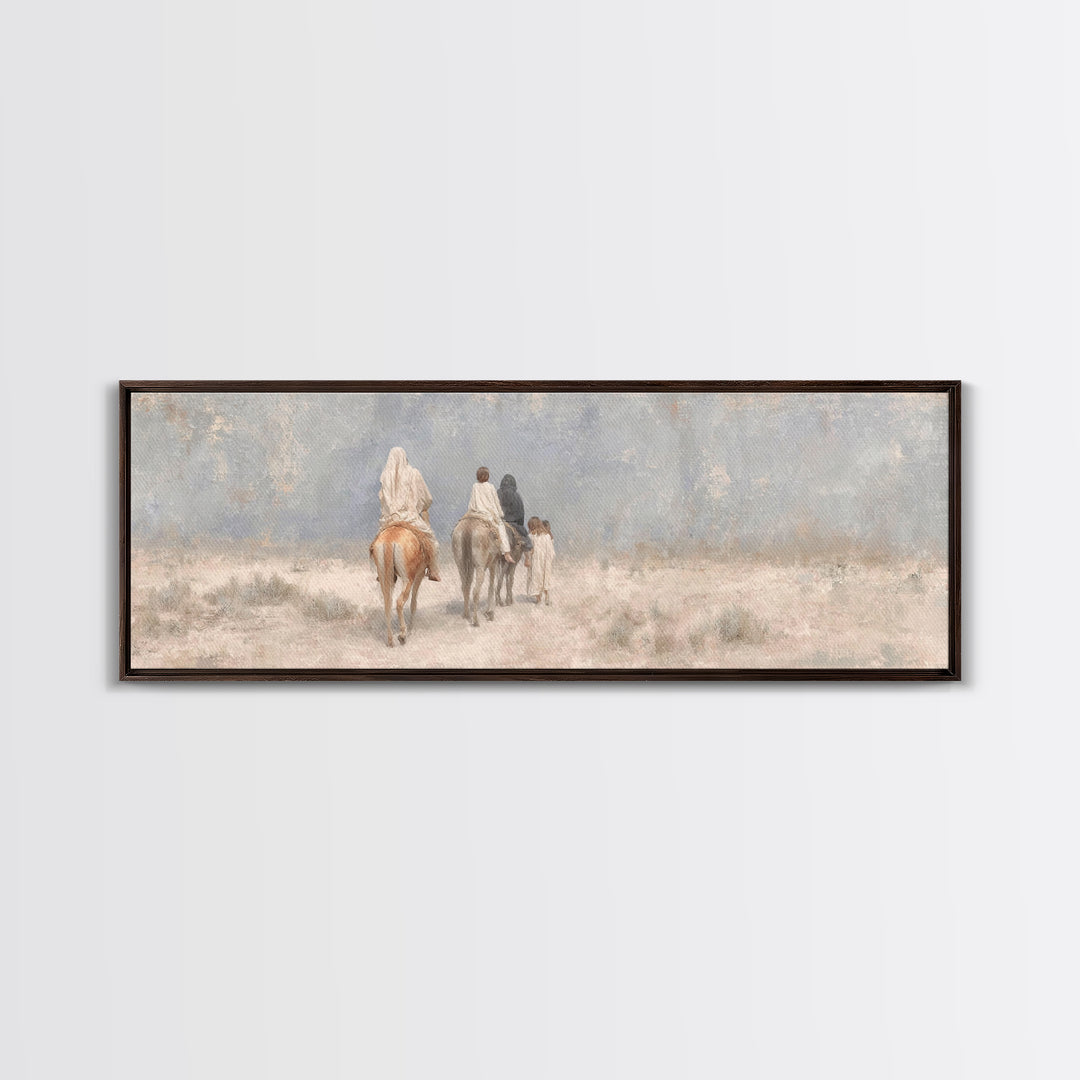 Quiet Exile Road – Framed Canvas Print – Christian Art Canvas – Panoramic Painting – Christian Wall Art – Christmas Art – Christian Home De