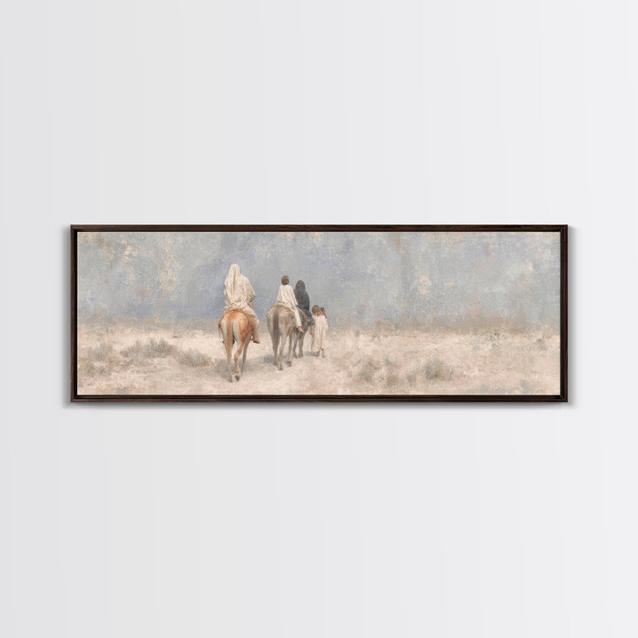 Quiet Exile Road – Framed Canvas Print – Christian Art Canvas – Panoramic Painting – Christian Wall Art – Christmas Art – Christian Home De