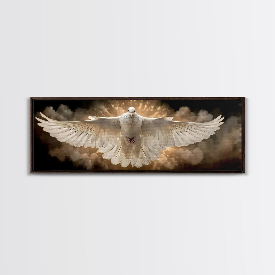 Spirit Of Radiance, Framed Canvas Print, Christian Art Canvas, Panoramic Painting, Christian Wall Art, Christmas Art, Christian Decor