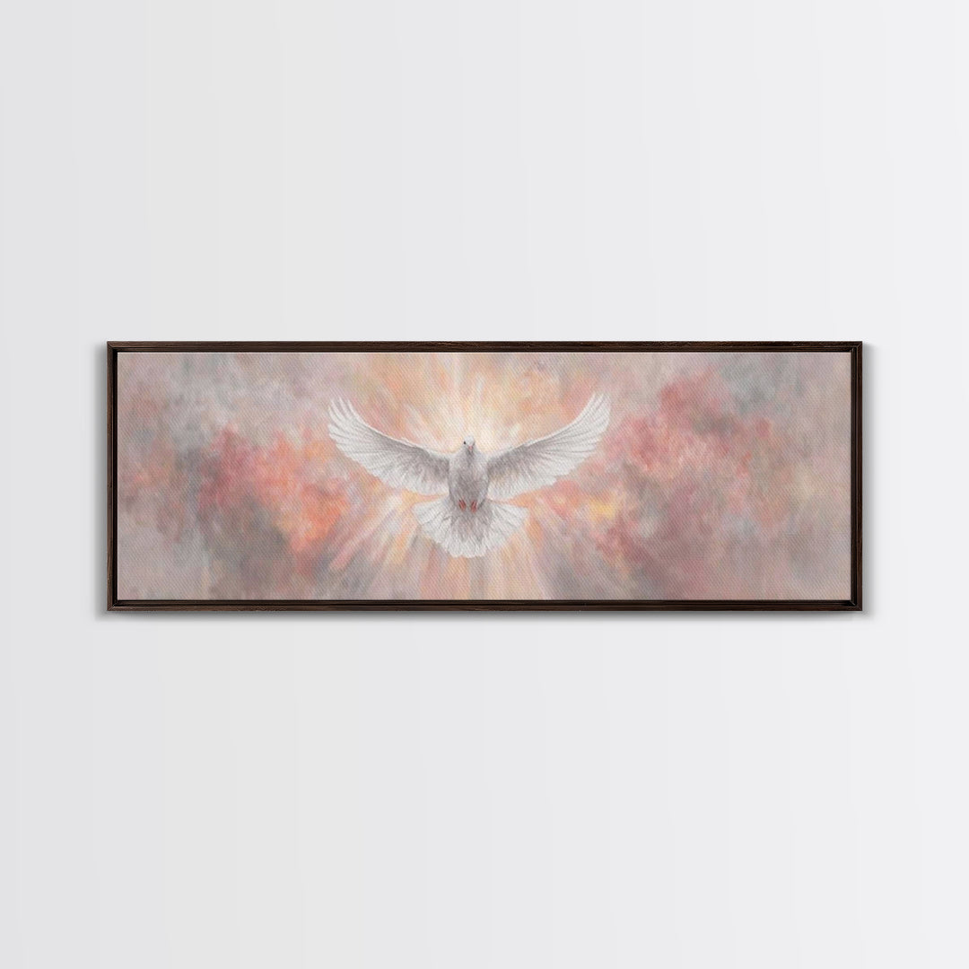 Sacred Dawn Flight – Framed Canvas Print – Christian Wall Art – Panoramic Art – Christian Art Canvas – Christian Christmas Art – Christian