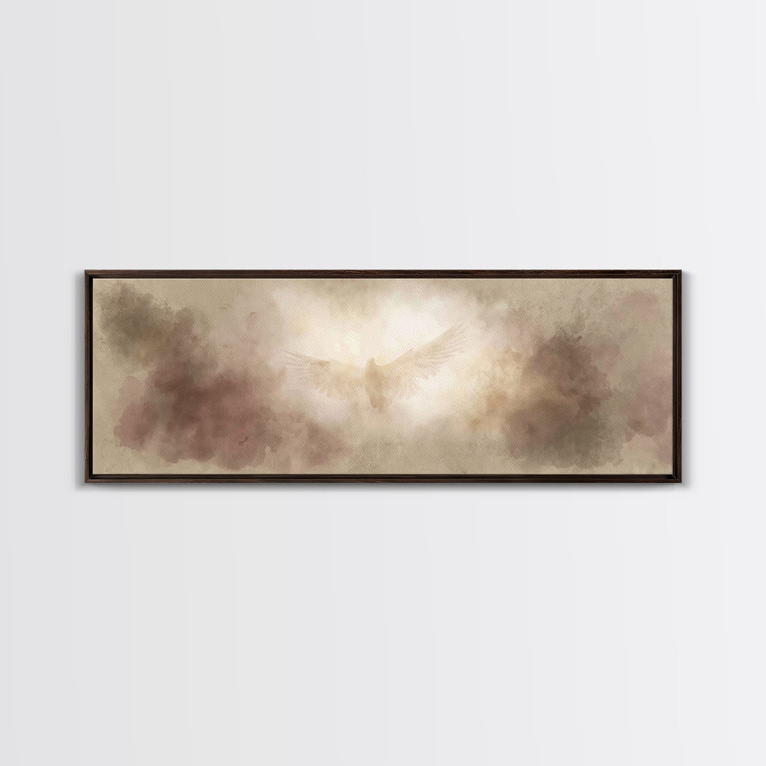 Holy Light Ascension | Framed Canvas Print | Christian Art | Panoramic Wall Art | Christian Canvas | Christmas Art | Christian Painting